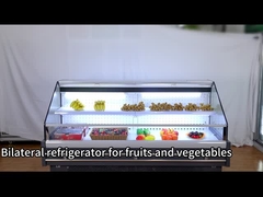 ফলমূল দোকান দোকান ডাবল সাইড প্রদর্শন চিলার খাদ্য জন্য সবজি বড় ক্ষমতা