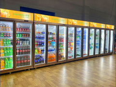 ফ্যান কুলিং সুইং ডোর পানীয় প্রদর্শন কুলার / সুপারমার্কেট রেফ্রিজারেটর