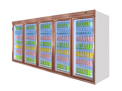 পানীয় কুলার গ্লাস ডোর উল্লম্ব শোকেস ফ্রিজার / সুপারমার্কেট রেফ্রিজারেটর