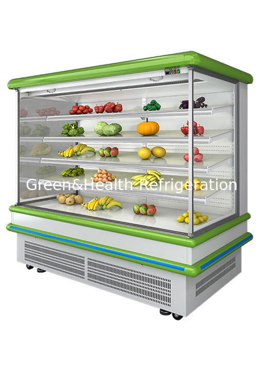 2.5 মিটার সুপারমার্কেট মাল্টি ডেক ওপেন চিলার ডায়নামিক ফ্যান কুলিং এবং ওয়াল ডিসফ্রস্টের সাথে