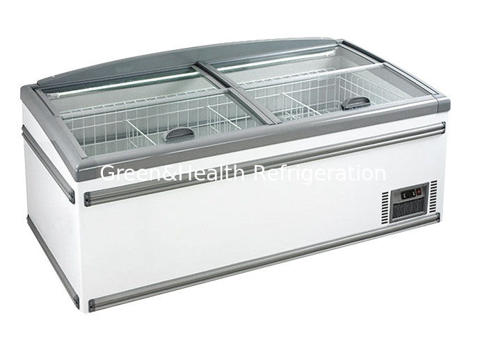 সুপারমার্কেট ডিসপ্লে জন্য 1040L ক্ষমতা স্বয়ংক্রিয় ডিফ্রস্ট এবং R290 রেফ্রিজারেন্ট সঙ্গে বাণিজ্যিক দ্বীপ ফ্রিজার