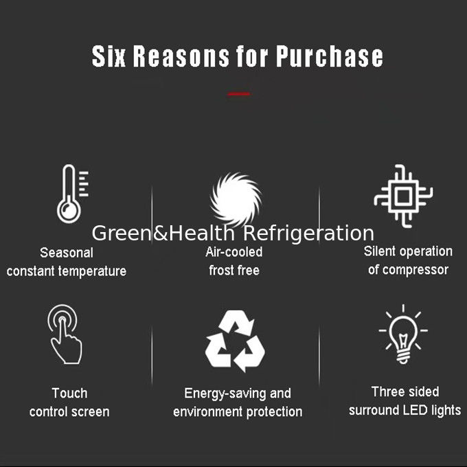 ইটিএল সার্টিফিকেট ৩৬০ ডিগ্রি এয়ার ভেন্টিলেশন ওয়াইন রেফ্রিজারেটর ৪১৮ এল ২২০ ভি ৫০ এইচজেড স্বয়ংক্রিয় ডিফ্রস্ট সিস্টেমের সাথে