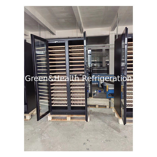 ইটিএল শংসাপত্র একক / ডাবল ডোর বিচ কাঠের তাক গ্লাস ডোর রেড ওয়াইন স্টোরেজ ফ্রিজার