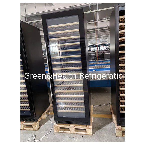 ইটিএল শংসাপত্র একক / ডাবল ডোর বিচ কাঠের তাক গ্লাস ডোর রেড ওয়াইন স্টোরেজ ফ্রিজার