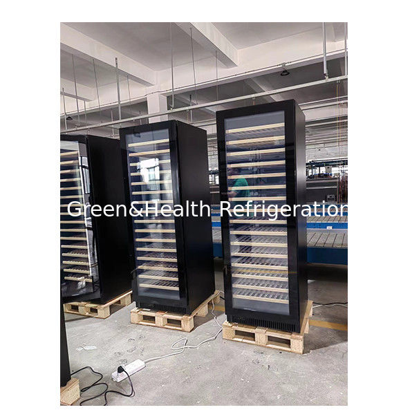 ইটিএল শংসাপত্র একক / ডাবল ডোর বিচ কাঠের তাক গ্লাস ডোর রেড ওয়াইন স্টোরেজ ফ্রিজার