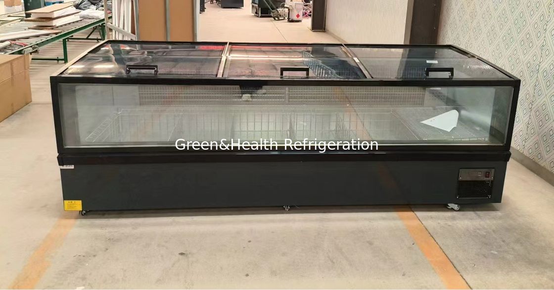 ফ্রিজড ফুড মার্চেন্ডিং ক্যাবিনেট প্লাগ-ইন দ্বীপ ফ্রিজার সুপারমার্কেট প্লাগ-ইন ফ্রিজার