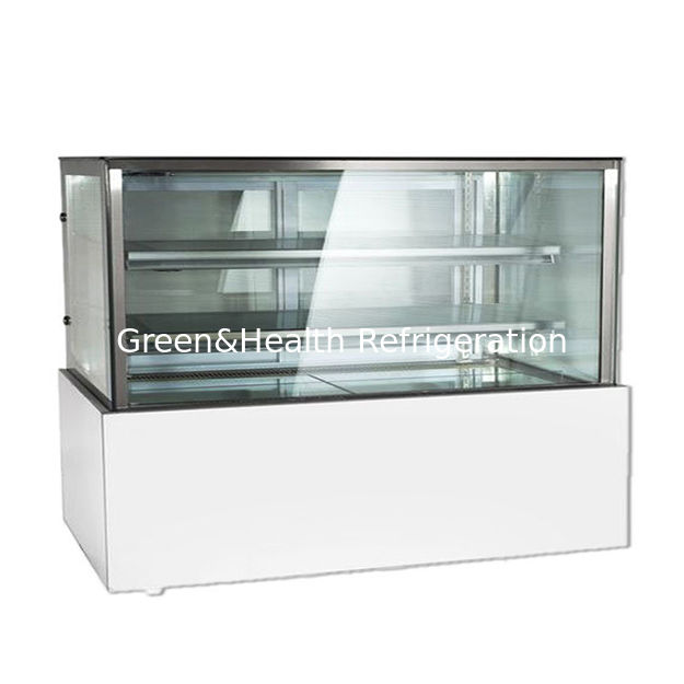 কারখানার সরাসরি বিক্রয় ডান কোণ স্টেইনলেস স্টীল গ্লাস উপাদান কেক রেফ্রিজারেশন ডিসপ্লে ফ্রিজার