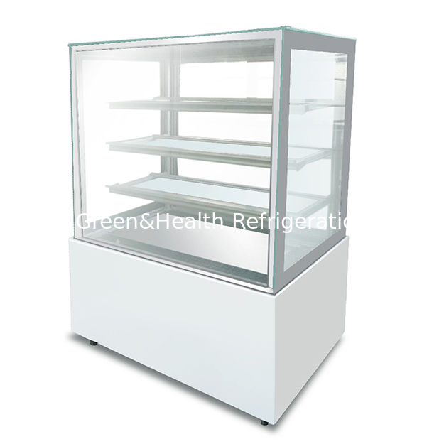 কারখানার সরাসরি বিক্রয় ডান কোণ স্টেইনলেস স্টীল গ্লাস উপাদান কেক রেফ্রিজারেশন ডিসপ্লে ফ্রিজার