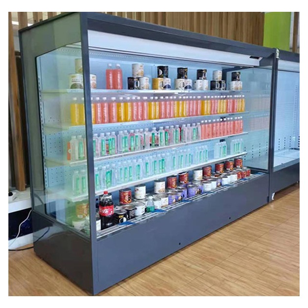 ডান কোণ খোলা টাইপ রেফ্রিজারেটর একাধিক তাক সঙ্গে বিক্রয়ের জন্য