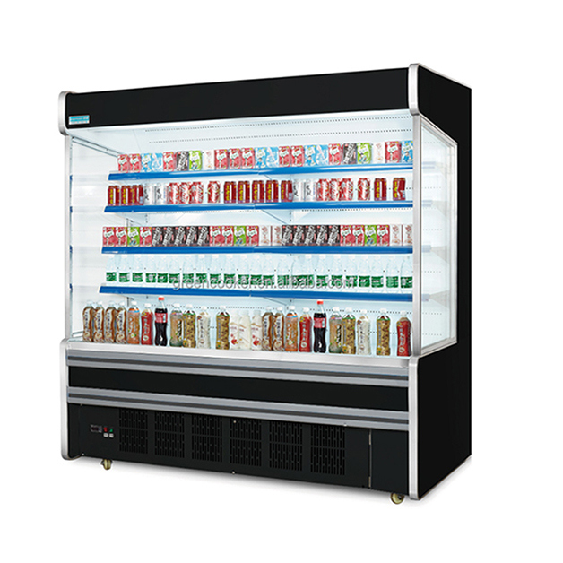 সুপারমার্কেট বাণিজ্যিক অন্তর্নির্মিত কম্প্রেসার মাল্টি-শেল্ফ খোলা টাইপ ফ্রিজার