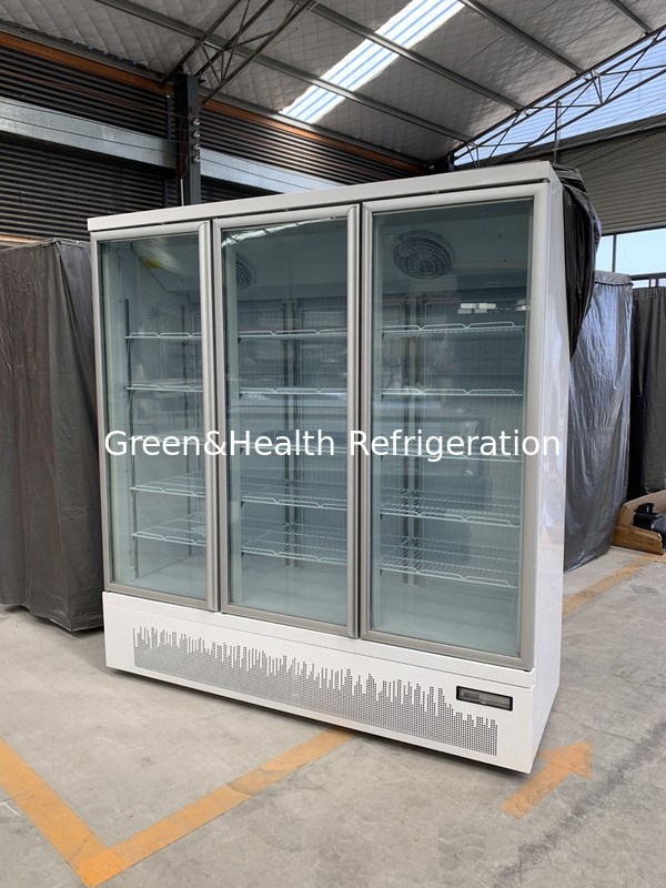 Energy Commercial Beverage Cooler 3 Glass Door Reach In Refrigerator for Supermarkets and Convenience Stores