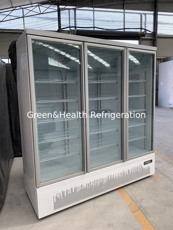 Energy Commercial Beverage Cooler 3 Glass Door Reach In Refrigerator for Supermarkets and Convenience Stores