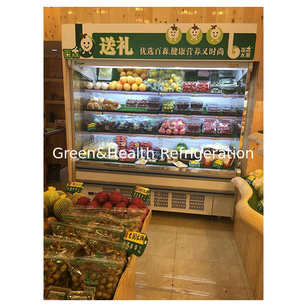বাণিজ্যিক অন্তর্নির্মিত কম্প্রেসার মাল্টি-শেল্ফ ওপেন টাইপ ফ্রিজ