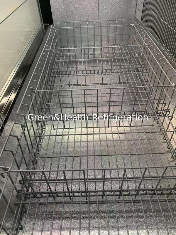 সরাসরি কারখানার দাম বড় গ্লাস উইন্ডোজ এবং Secop কম্প্রেসার সঙ্গে সমন্বিত দ্বীপ প্রদর্শন ফ্রিজার