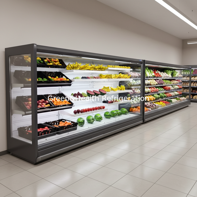 Guangzhou Outdoor Cooling System Multideck Display Fridge Chiller Showcase For Supermarket