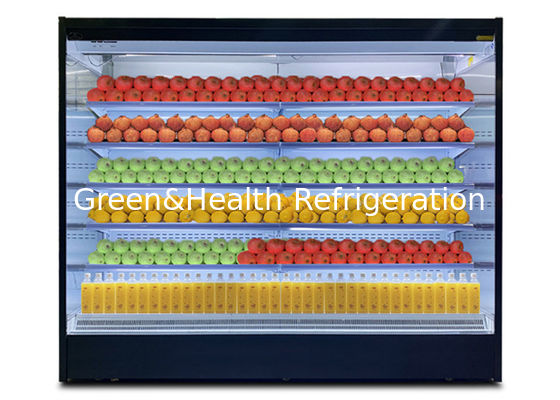 2.5 মিটার বাণিজ্যিক খাড়া খোলা ডিসপ্লে চিলার ডুয়াল এয়ার চ্যানেল সিস্টেম