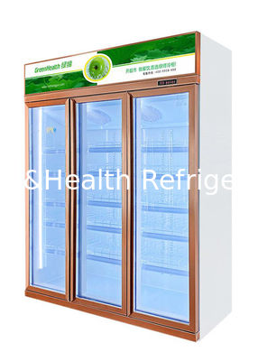 বিলাসবহুল বাণিজ্যিক পানীয় শীতল খাড়া গ্লাস ডোর ডিসপ্লে ফ্রিজ সামঞ্জস্যযোগ্য তাক