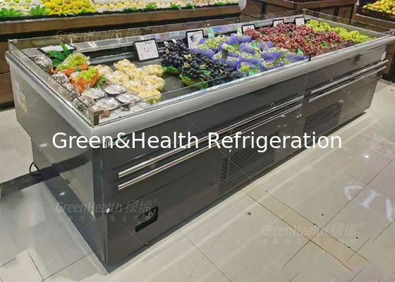 বাণিজ্যিক ব্যবহারের জন্য কারখানা সরবরাহ ফলের দোকান খোলা প্রদর্শন কুলার দ্বীপ প্রকার