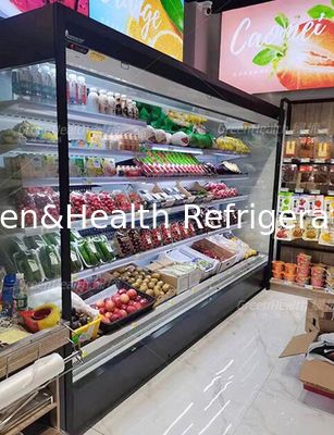 মাল্টি ডেক সহ বড় স্থায়ী রেফ্রিজারেশন সরঞ্জাম খোলা চিলার