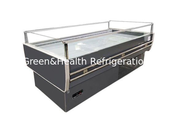 LED সহ ফ্ল্যাট টপ ওপেন সুপারমার্কেট আইল্যান্ড ফ্রিজার বাণিজ্যিক মাংস প্রদর্শন ফ্রিজ