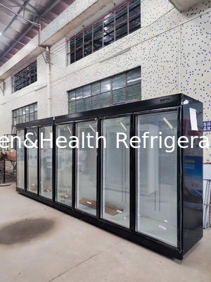 R22a এয়ার কুলিং উল্লম্ব সামনের গ্লাস ডোর কুলার পানীয়ের জন্য উচ্চ ক্ষমতা