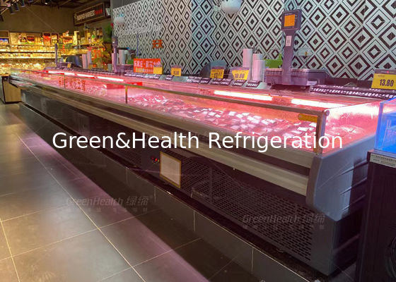 মাংসের দোকানের জন্য একক তাপমাত্রার তাজা গরুর মাংসের ডেলি ডিসপ্লে ফ্রিজার