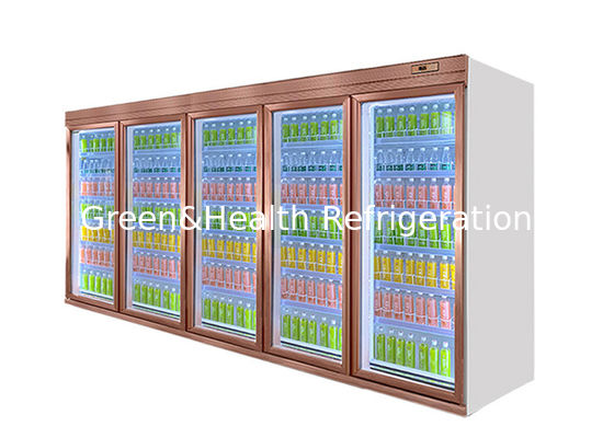 2250L রিমোট গ্লাস ডোর বেভারেজ রেফ্রিজারেটর শোকেস শ্যাম্পেন হোয়াইট