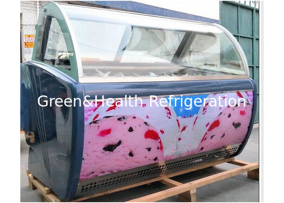 বাণিজ্যিক জেলটো আইসক্রিম ডিসপ্লে ফ্রিজার 12 প্যান ফ্রস্ট ফ্রি