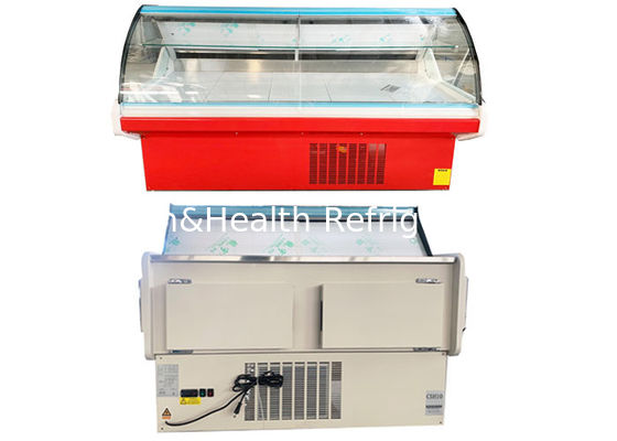 R404a 2M ডেলি ডিসপ্লে রেফ্রিজারেটর কার্ভড গ্লাস মিট শোকেস