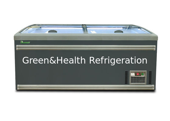 বিলাসবহুল বুকে গভীর ফ্রিজার বাঁকা গ্লাস স্লাইডিং দরজা উপরে 1040L