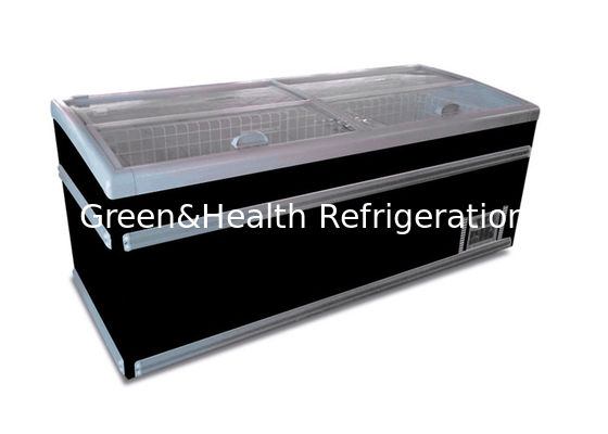 বাণিজ্যিক সুপারমার্কেট ডিসপ্লে দ্বীপ বক্স ফ্রিজার শোকেস গ্লাস দরজা সহ রেফ্রিজারেশন