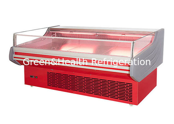 বাণিজ্যিক খোলা গ্লাস তাজা মাংস প্রদর্শনী গভীর ফ্রিজার গতিশীল শীতল