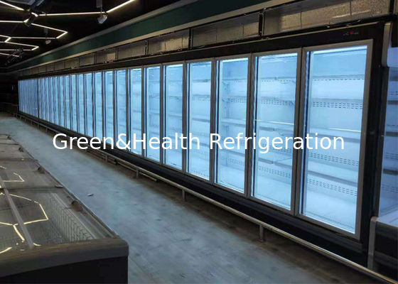 5 শেল্ফ মাল্টিডেক ওপেন চিলার সবজি ফল গ্লাস ডোর পণ্যের শোকেস