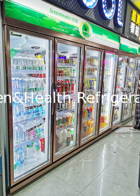 748L গ্লাস ডোর রেফ্রিজারেটর পানীয় রেফ্রিজারেশন সরঞ্জাম ফ্যান শীতল