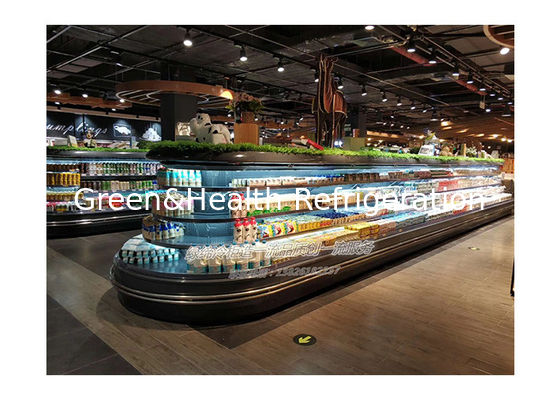 সুপারমার্কেটের জন্য বাণিজ্যিক মাল্টি ডেক বৃত্তাকার দ্বীপ উন্মুক্ত ফ্রিজ রেফ্রিজারেশন