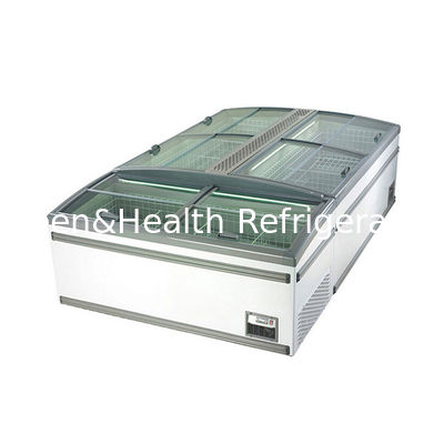 সিই ROHS বাণিজ্যিক প্রদর্শন ফ্রিজার সুপারমার্কেট বাঁকা গ্লাস দরজা ফ্রিজ