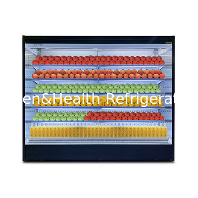 মাল্টি লেয়ার ওপেন টাইপ গ্লাস স্টেইনলেস স্টীল এয়ার কার্টেন ক্যাবিনেট লোটাস বীজ এবং LED সঙ্গে