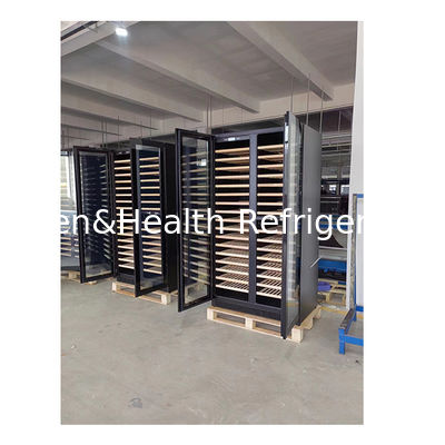 ইটিএল সার্টিফিকেট কালো মাল্টি-লেয়ার বিচ কাঠের তাক ওয়াইন স্টোরেজ শোকেস উচ্চ মানের কুলার