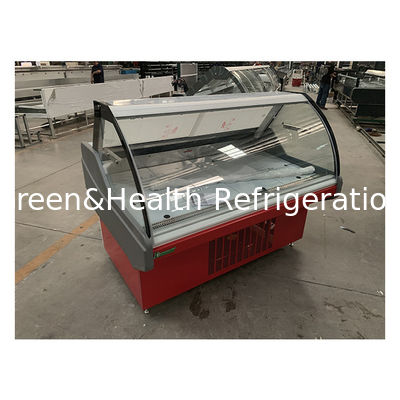 কারখানার কাস্টমাইজড বাঁকা রান্না করা খাদ্য সঞ্চয় প্রদর্শন ফ্রিজার