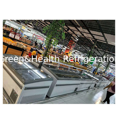 বাণিজ্যিক অনুভূমিক ফ্রিজার / মিটবল স্টোরেজ ডিসপ্লে দ্বীপ মন্ত্রিসভা ফ্রিজার