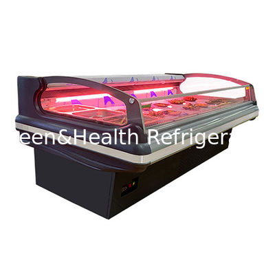 বাণিজ্যিক অনুভূমিক সুপারমার্কেটগুলি স্টাইলিশ ইউরোপীয় স্টাইলের তাজা মাংস সংরক্ষণের রেফ্রিজারেটর ব্যবহার করে