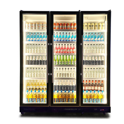 বাণিজ্যিক গ্লাস দরজা উল্লম্ব একাধিক আলো পানীয় রেফ্রিজারেটর প্রদর্শন ফ্রিজার ফ্রিজ