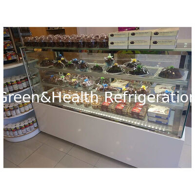 মেঝে স্থায়ী মাল্টি শেল্ফ ডান কোণ কেক রেফ্রিজারেটেড ডিসপ্লে ফ্রিজার