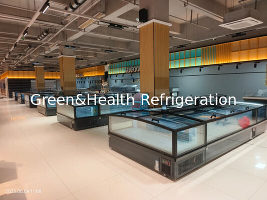 সুপারমার্কেট আইল্যান্ড ফ্রিজার কমার্শিয়াল কম্বাইন্ড ডিসপ্লে ফ্রিজার ফ্রোজেন ফুডের জন্য