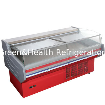 ROHS Deli প্রদর্শন ফ্রিজ, মাংস সীফুড জন্য বাঁকা কাচের সঙ্গে বাণিজ্যিক ওপেন ডিসপ্লে ফ্রিজার