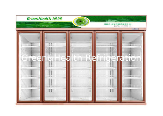 দোকান বাণিজ্যিক পানীয় কুলার 5 গ্লাস ডোর রেফ্রিজারেটর ফ্রিজার ফ্যান কুলিং টাইপ